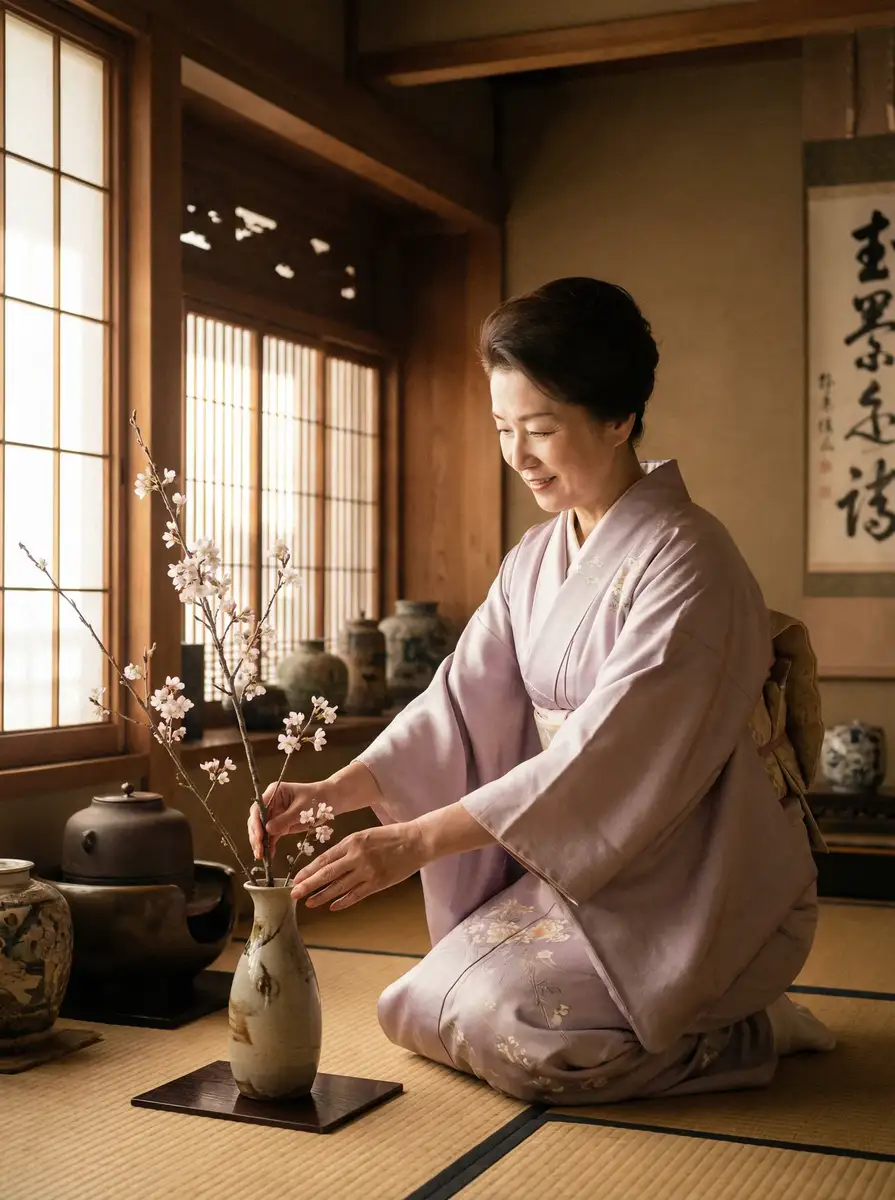 一位优雅的 日本女优_日本女优高清播放~最新资讯日本女优大全 在和室中插花